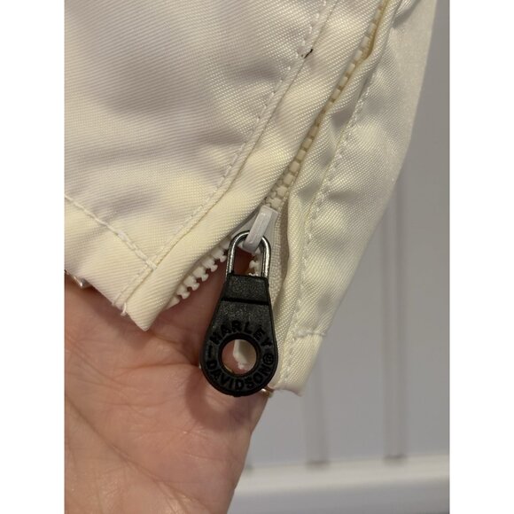 Harley Davidson Racing Jacket- White and orange Women’s Sz L EUC Biker Grunge - Picture 6 of 13